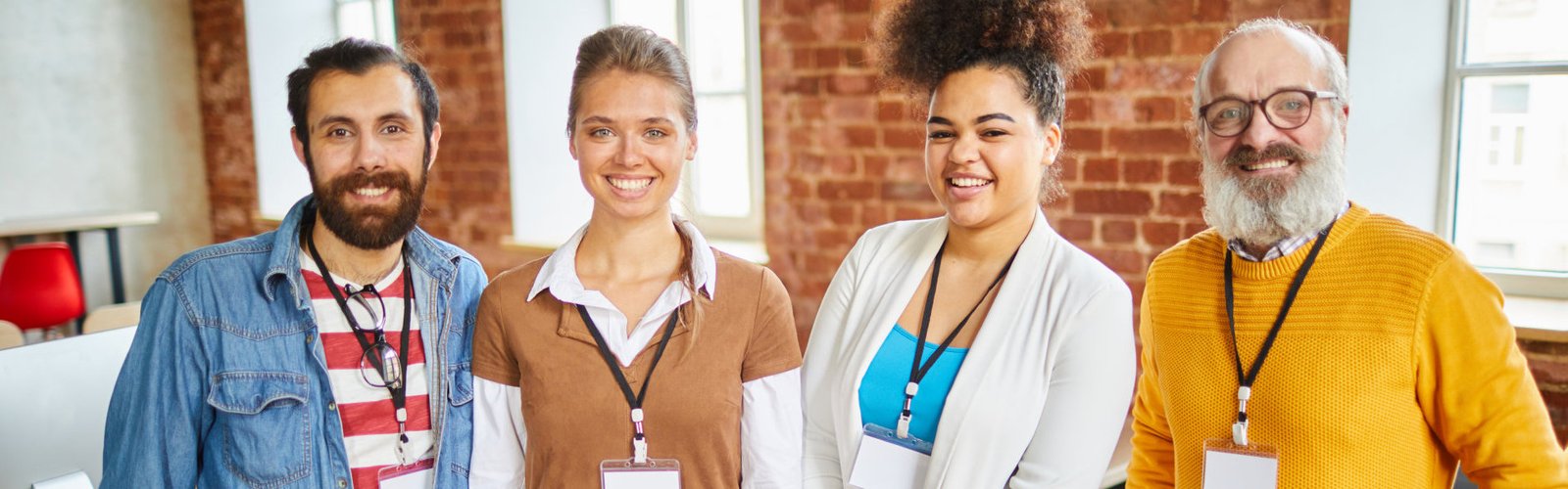 group of staff smiling